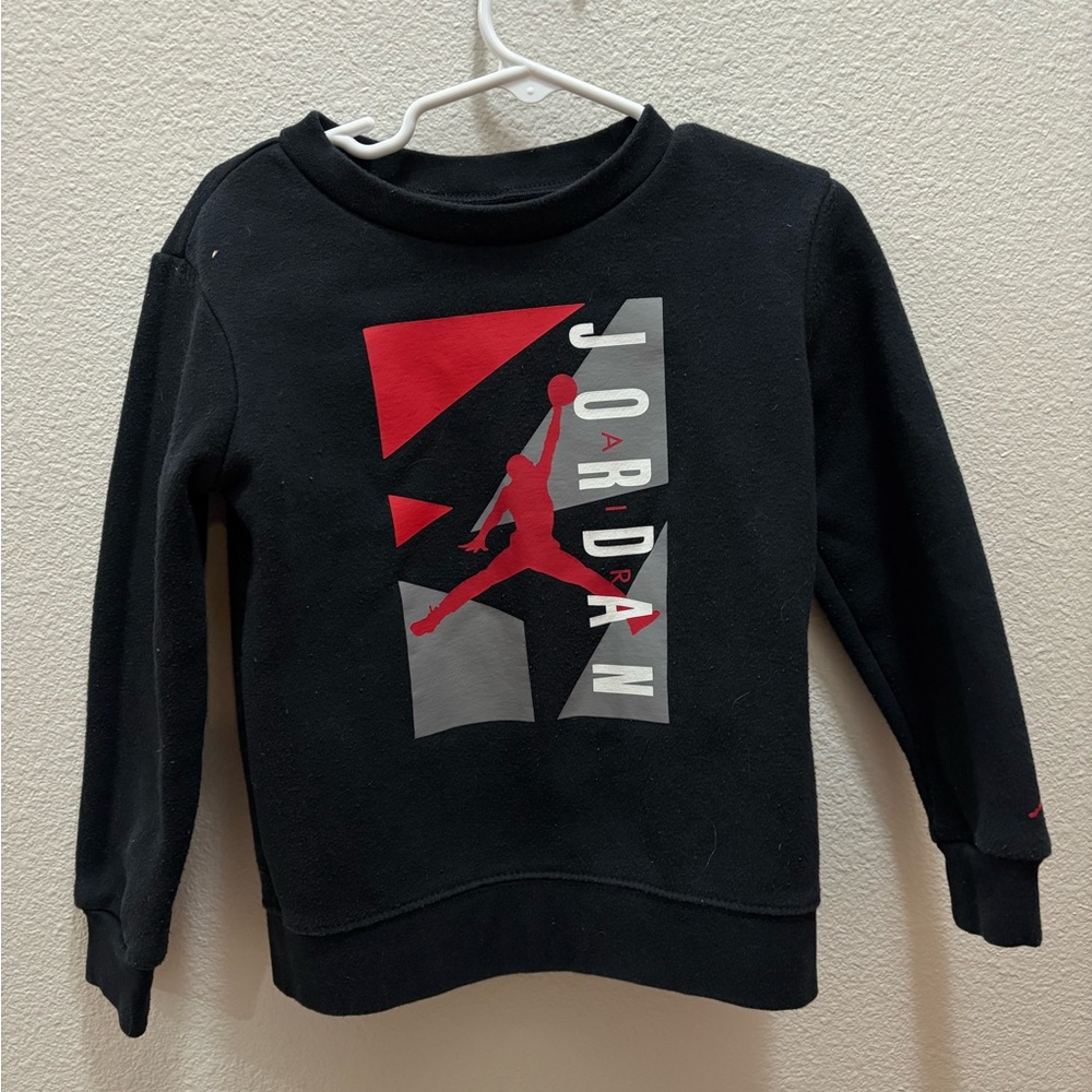 Jordan Kids Black and Red Graphic Sweatshirt